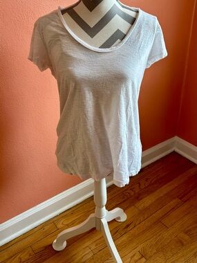James Perse White Short-Sleeve Scoop Neck Tee